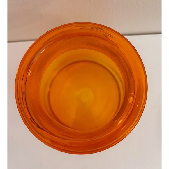 Vintage MCM Cylinder Jar By Takahashi Orange Glass Missing Lid - Picture 2 of 8